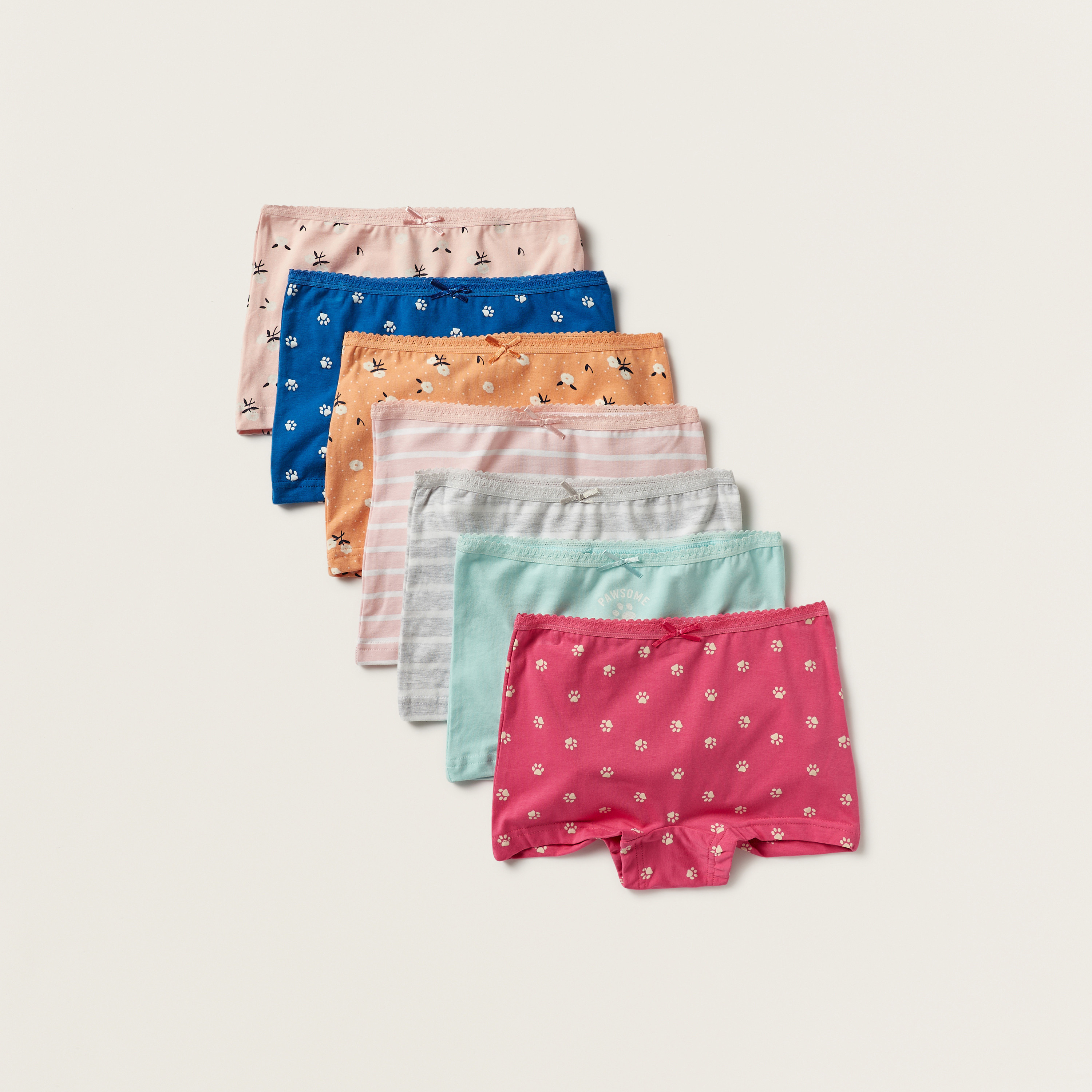Juniors Printed Briefs with Elasticated Waistband - Set of 7-girls-clothing-multipacks-image-1