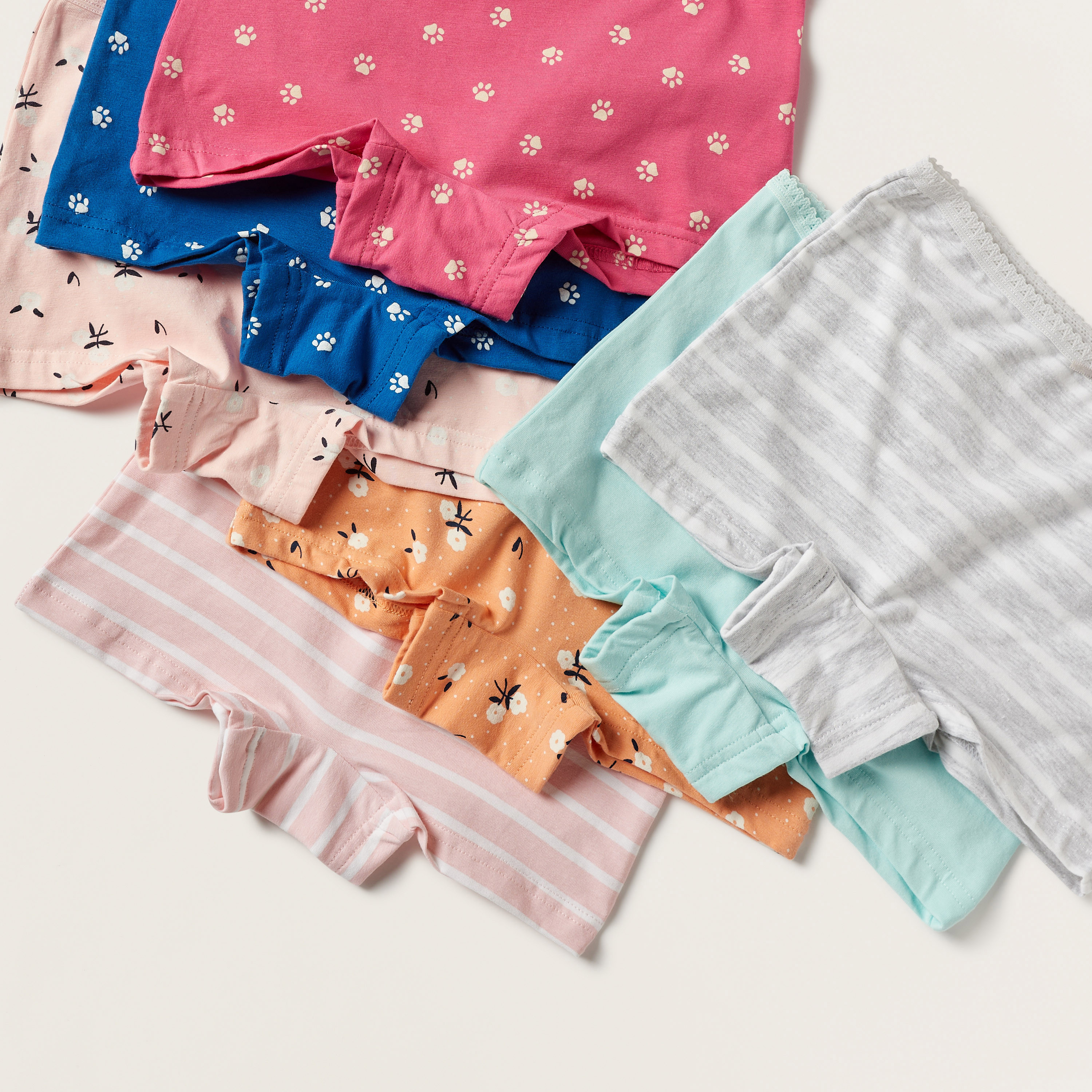 Juniors Printed Briefs with Elasticated Waistband - Set of 7-girls-clothing-multipacks-image-4