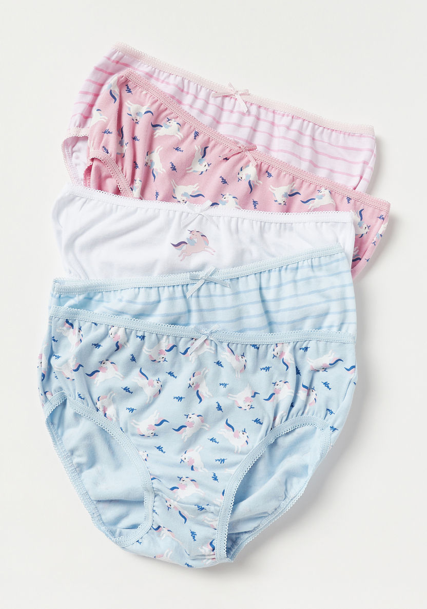 Juniors Printed Briefs - Set of 5-Panties-image-2