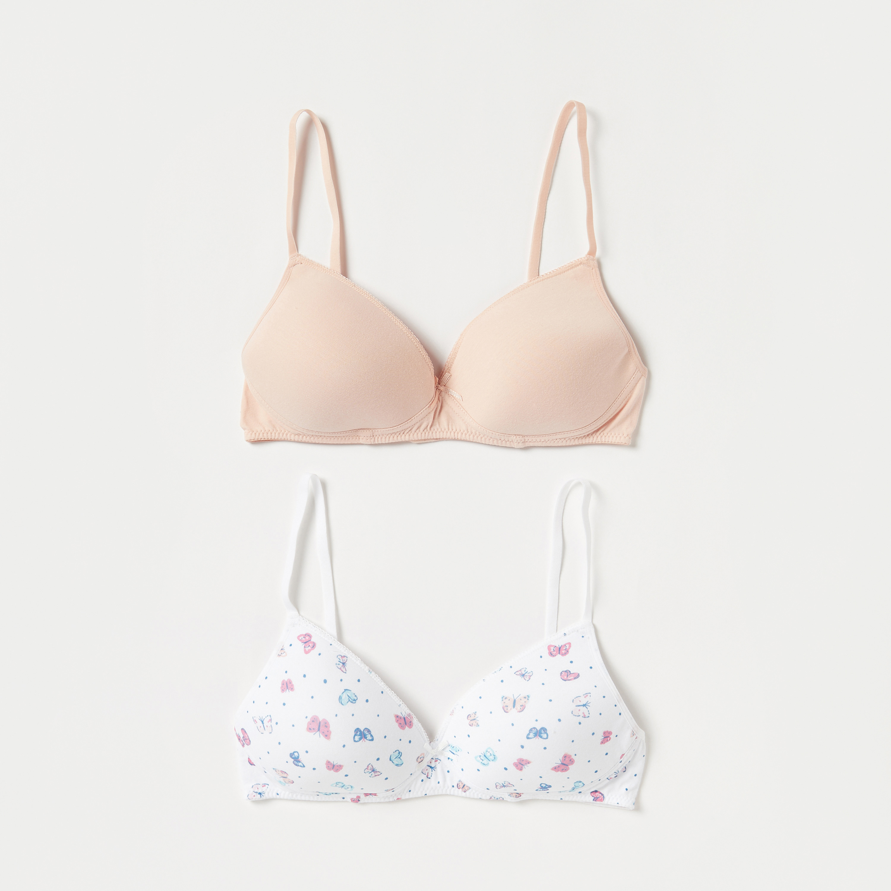 صدريّة سادة مبطّنة بخطاف إغلاق من جونيورز- طقم من قطعتين-girls-clothing-innerwear-bras-image-1