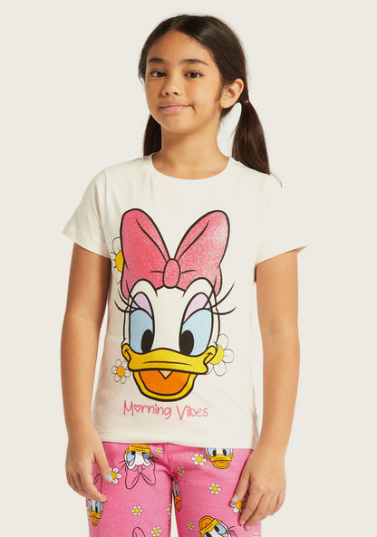 Disney Daisy Duck Glitter Print T-shirt and Pyjama Set-Nightwear-image-1