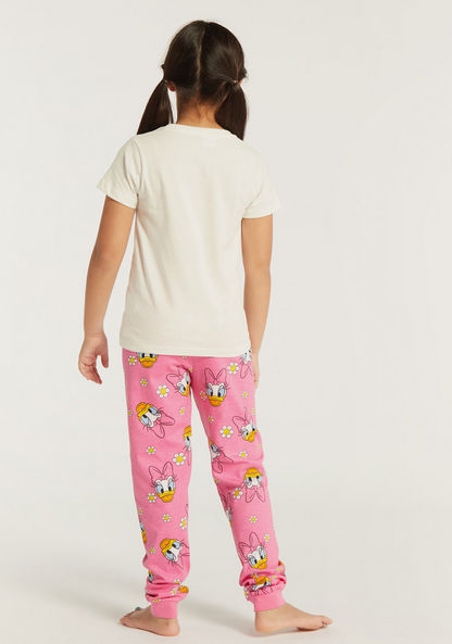 Disney Daisy Duck Glitter Print T-shirt and Pyjama Set-Nightwear-image-3