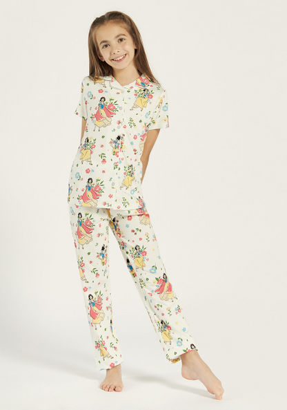 Disney All-Over Snow White Print Shirt and Elasticated Pyjama Set-Nightwear-image-0