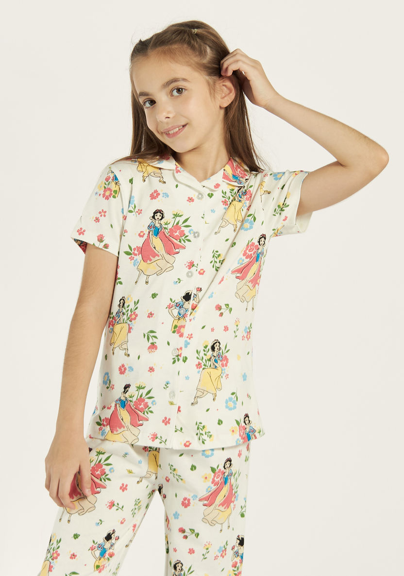 Disney All-Over Snow White Print Shirt and Elasticated Pyjama Set-Nightwear-image-1