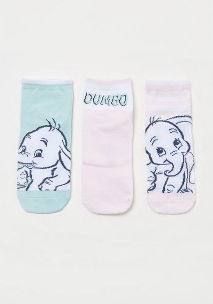 Disney Dumbo Print Ankle Length Socks - Set of 3-Socks-image-0