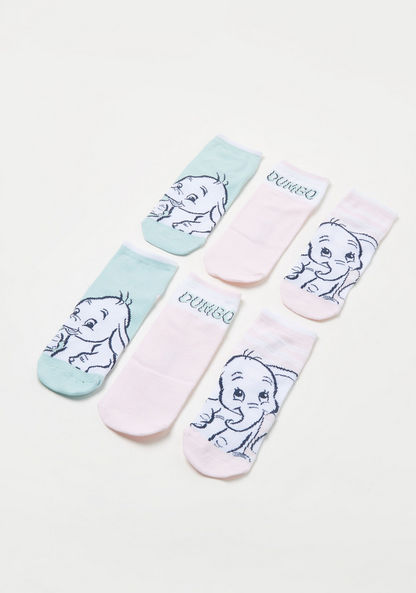 Disney Dumbo Print Ankle Length Socks - Set of 3-Socks-image-1