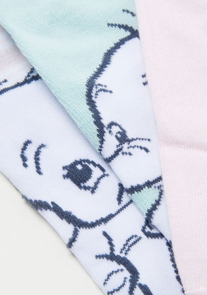 Disney Dumbo Print Ankle Length Socks - Set of 3-Socks-image-2
