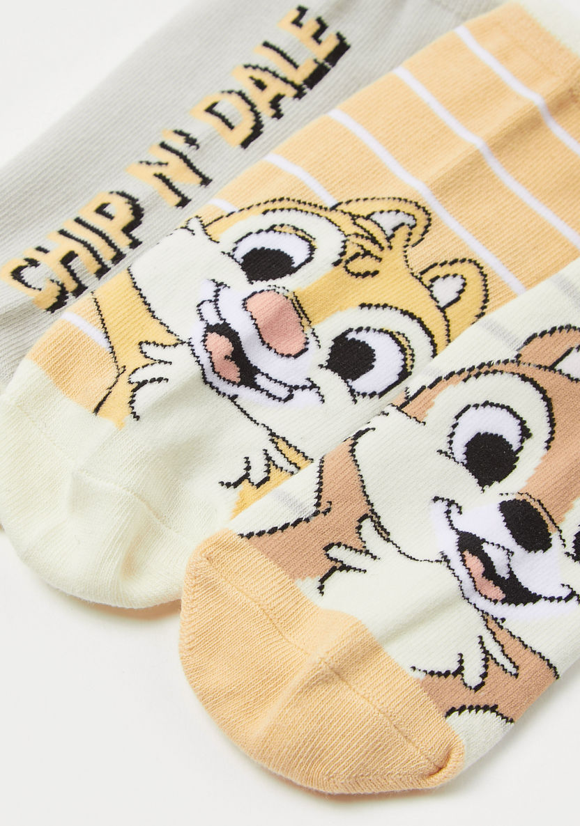 Disney Chip N Dale Print Socks - Set of 3-Socks-image-2