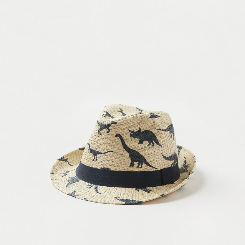 Juniors Dinosaur Print Textured Hat-Caps-image-0