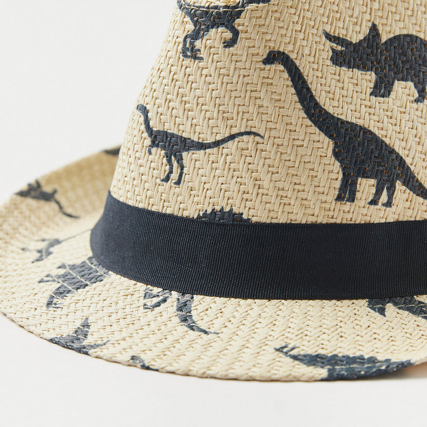 Juniors Dinosaur Print Textured Hat-Caps-image-1