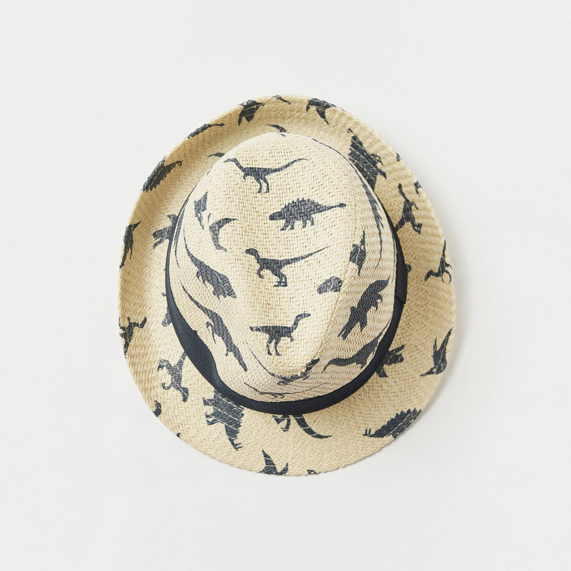Juniors Dinosaur Print Textured Hat-Caps-image-2
