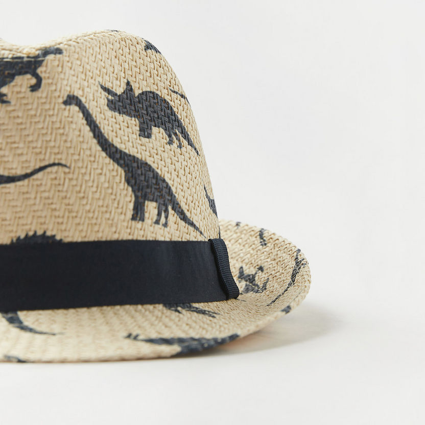 Juniors Dinosaur Print Textured Hat-Caps-image-3