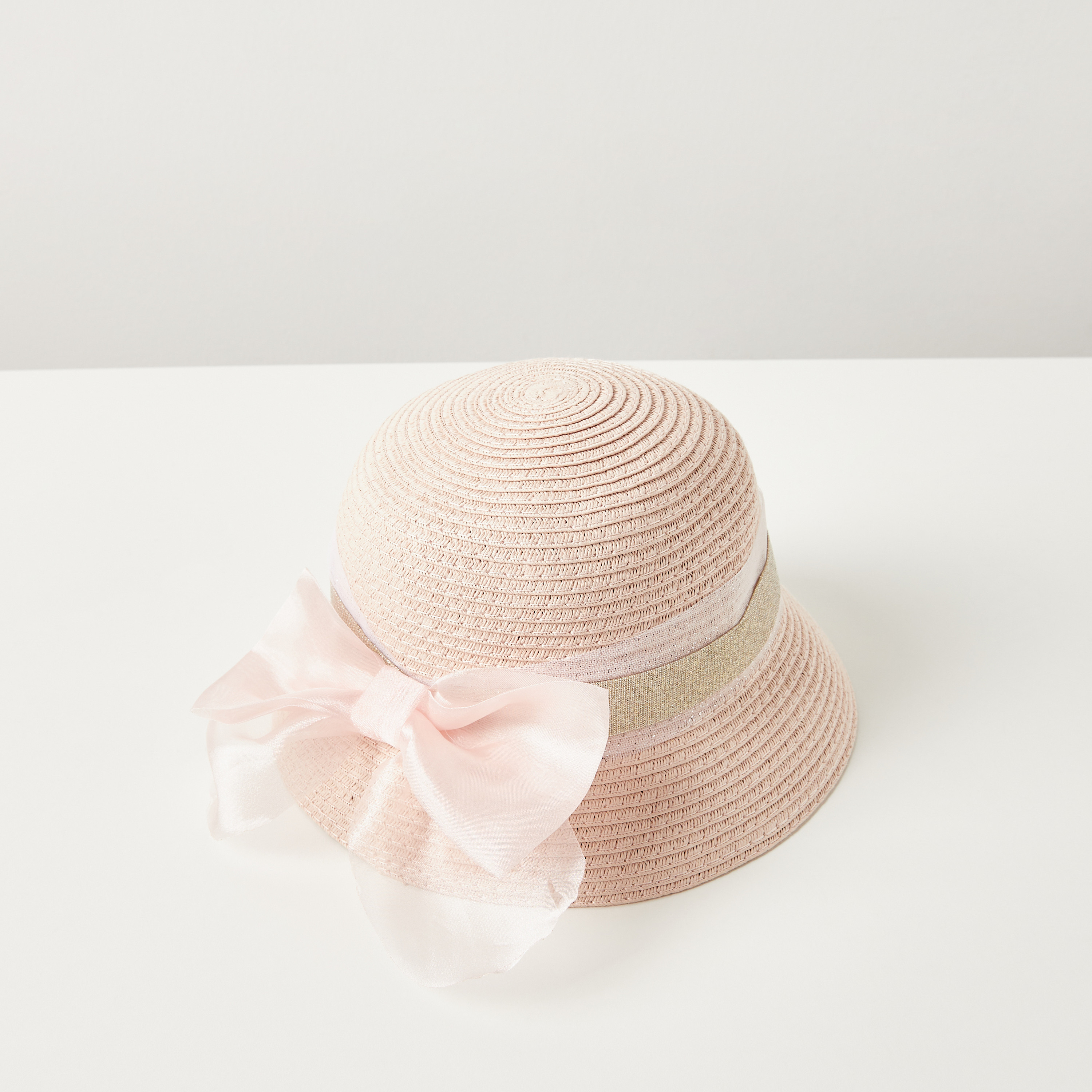 Juniors Weave Textured Hat with Bow Detail-baby-girls-accessories-caps-image-2