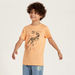 Juniors Dinosaur Graphic Print T-shirt with Short Sleeves-T Shirts-thumbnailMobile-2