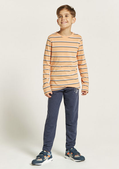 Juniors Striped T-shirt with Long Sleeves-T Shirts-image-0