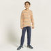 Juniors Striped T-shirt with Long Sleeves-T Shirts-thumbnailMobile-0