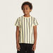 Juniors Striped T-shirt with Crew Neck and Short Sleeves-T Shirts-thumbnailMobile-0