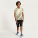 Juniors Striped T-shirt with Crew Neck and Short Sleeves-T Shirts-thumbnailMobile-1