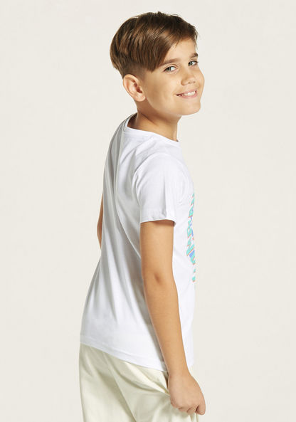 Juniors Graphic Print T-shirt with Short Sleeves-T Shirts-image-3