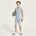Juniors Striped T-shirt with Round Neck and Short Sleeves-T Shirts-thumbnailMobile-1
