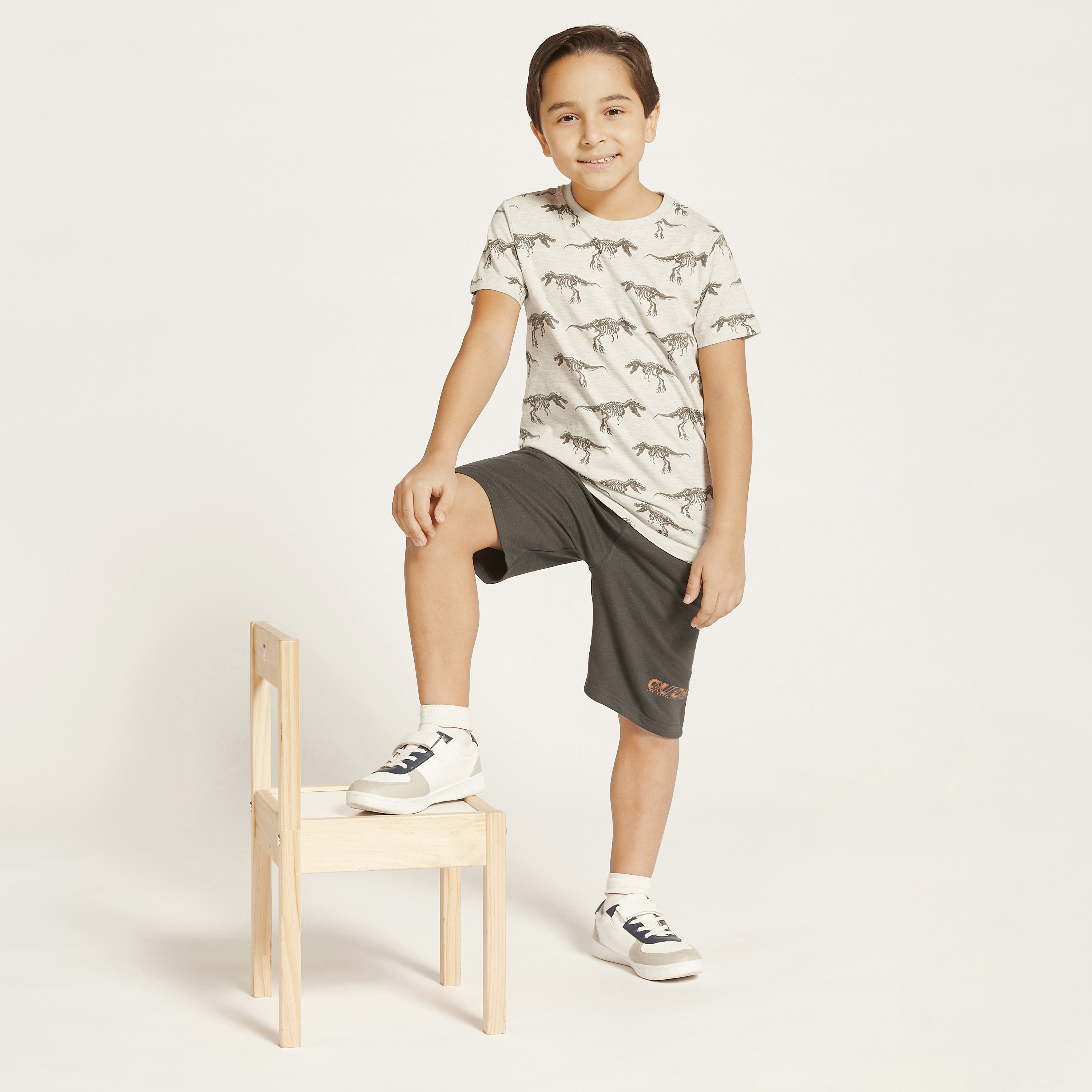 Juniors All-Over Dinosaur Print T-shirt with Short Sleeves and Crew Neck-boys-clothing-tshirtsandpolos-image-2