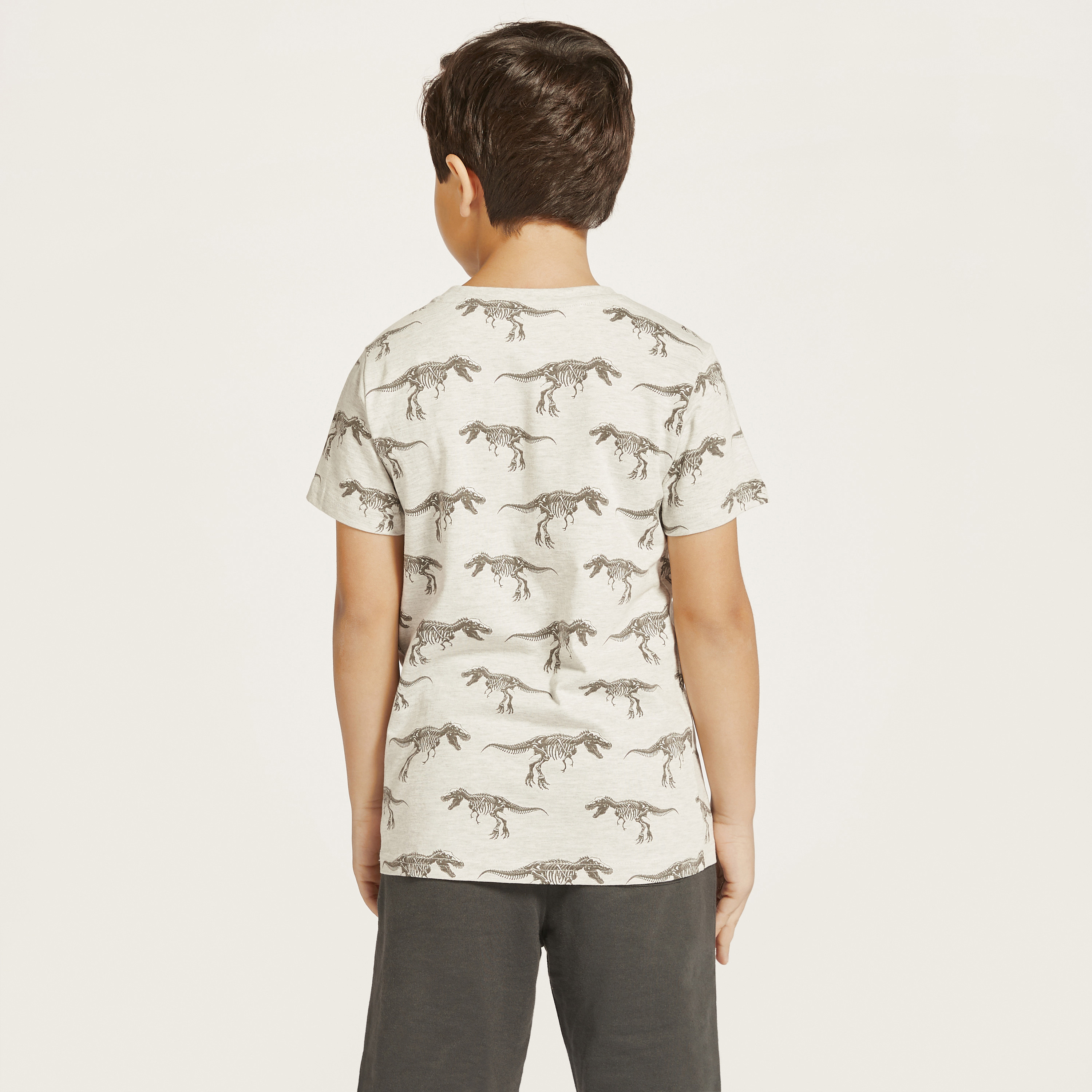 Juniors All-Over Dinosaur Print T-shirt with Short Sleeves and Crew Neck-boys-clothing-tshirtsandpolos-image-4