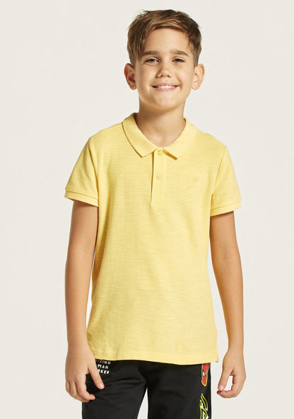 Juniors Solid Polo T-shirt with Short Sleeves-T Shirts-image-2