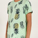 Juniors Pineapple Print T-shirt with Short Sleeves-T Shirts-thumbnailMobile-1