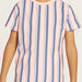 Juniors Striped T-shirt with Crew Neck and Short Sleeves-T Shirts-thumbnail-2