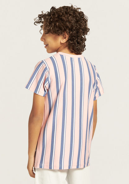 Juniors Striped T-shirt with Crew Neck and Short Sleeves-T Shirts-image-3