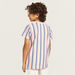 Juniors Striped T-shirt with Crew Neck and Short Sleeves-T Shirts-thumbnail-3
