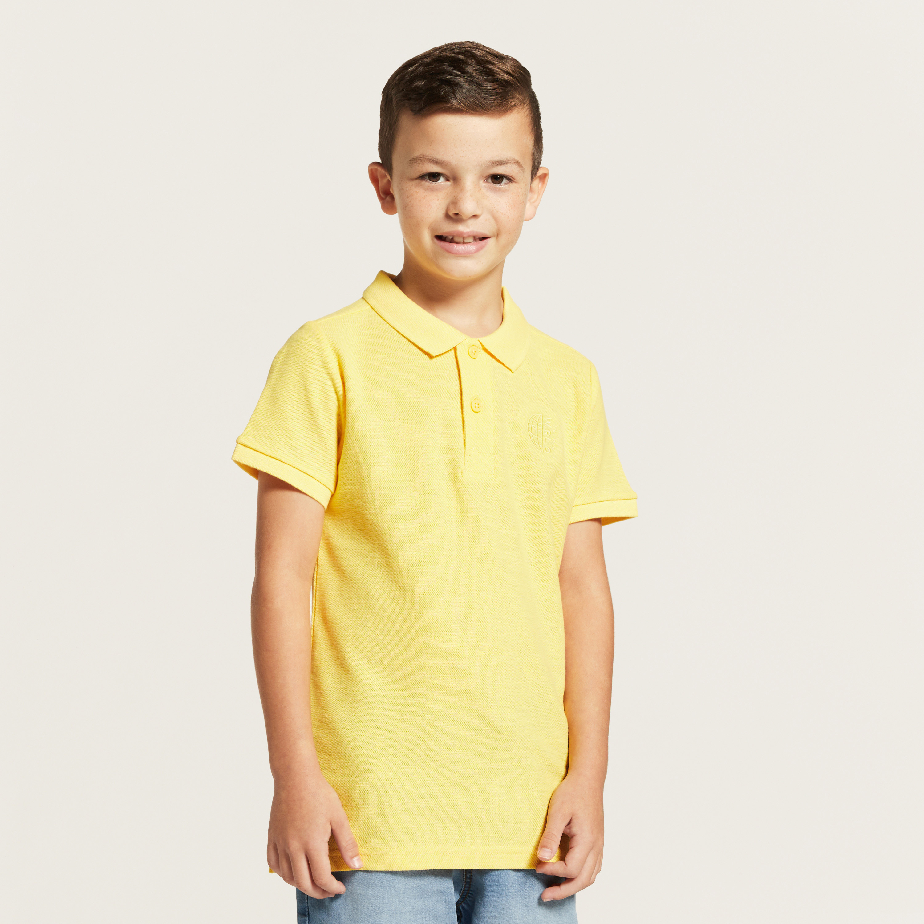 Juniors Solid Polo T-shirt with Short Sleeves-boys-clothing-tshirtsandpolos-image-1