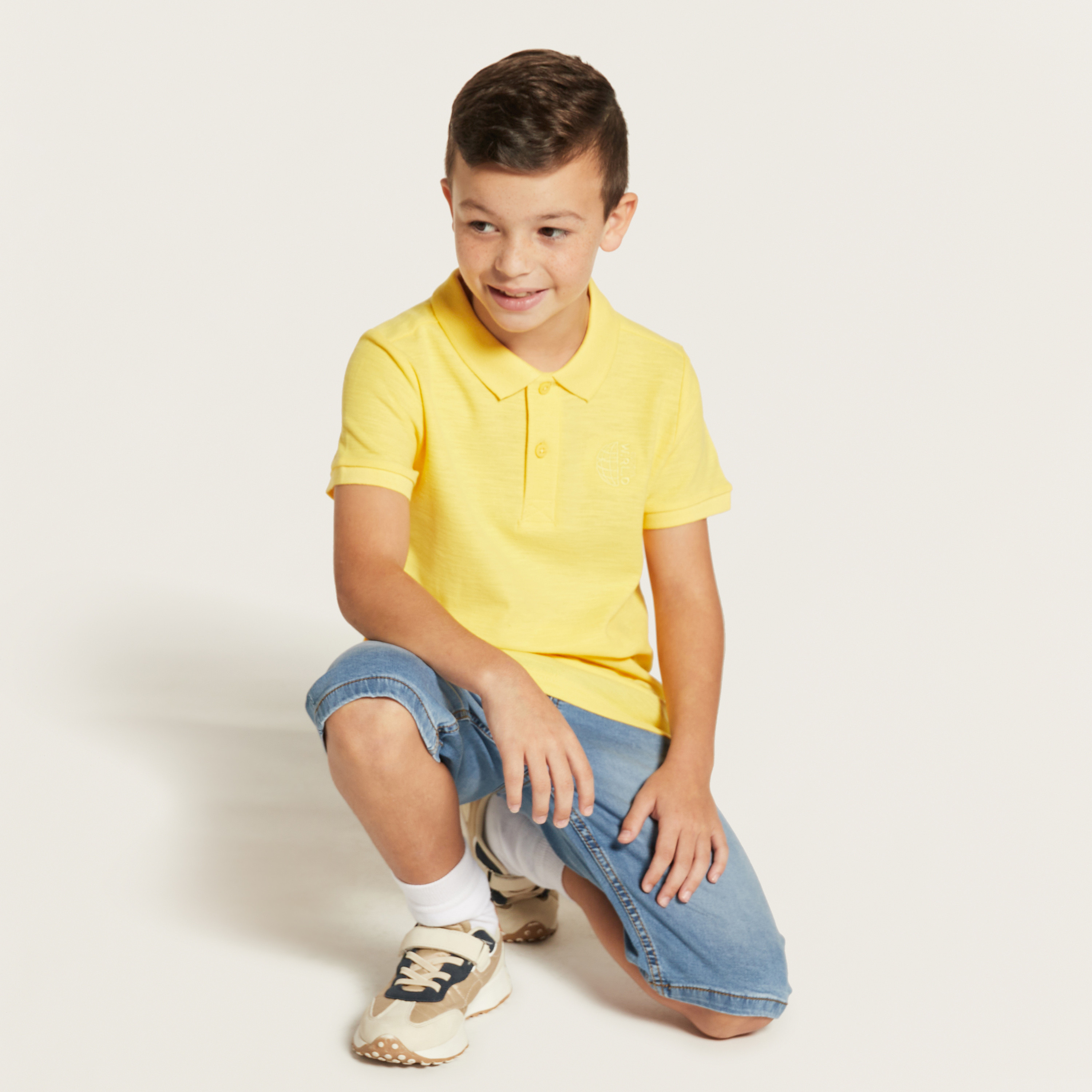 Juniors Solid Polo T-shirt with Short Sleeves-boys-clothing-tshirtsandpolos-image-2