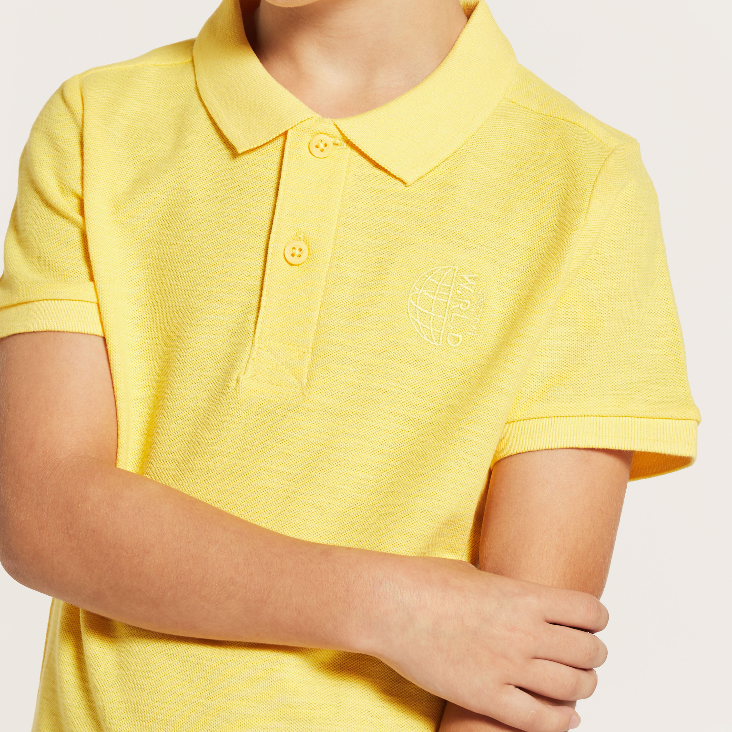 Juniors Solid Polo T-shirt with Short Sleeves-boys-clothing-tshirtsandpolos-image-3