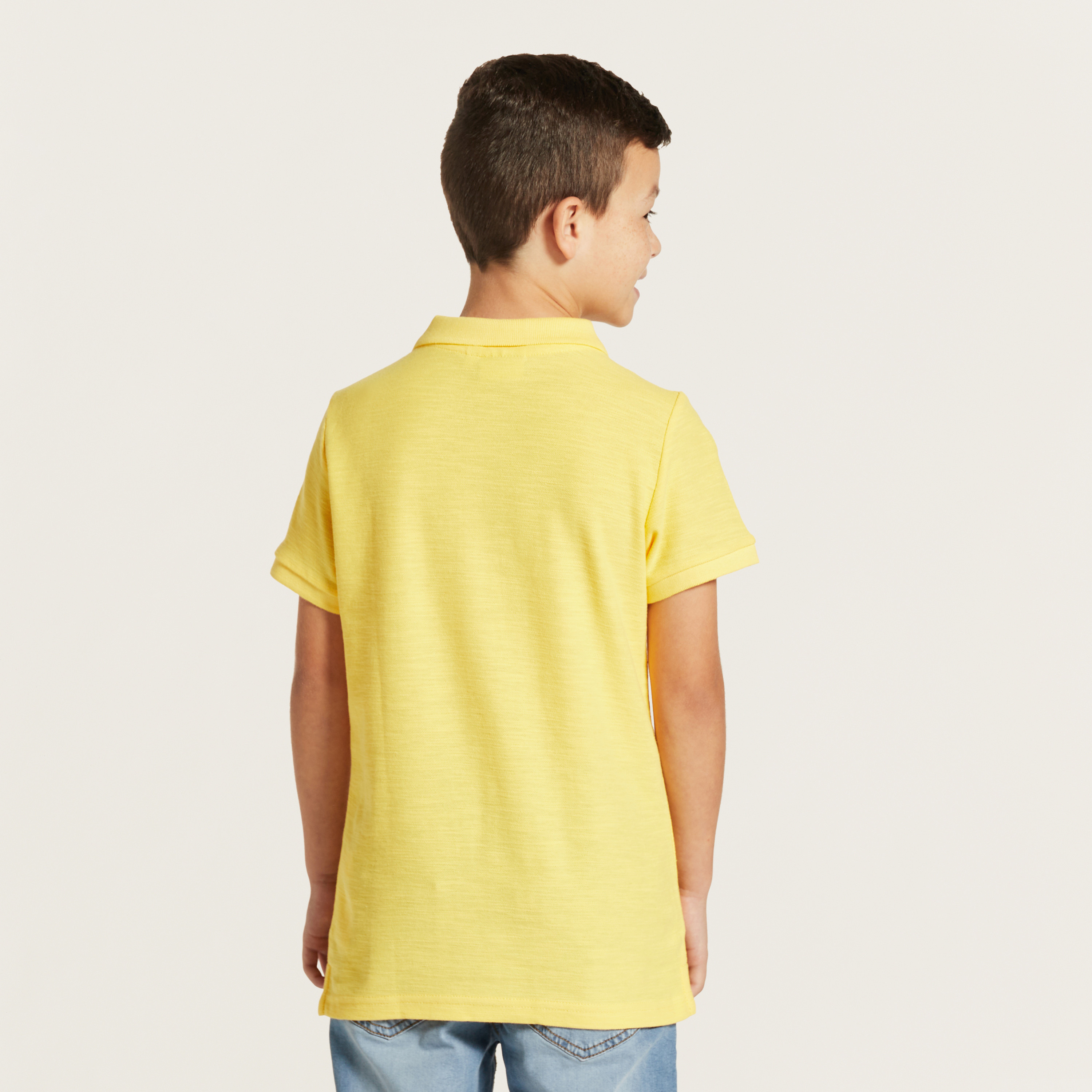 Juniors Solid Polo T-shirt with Short Sleeves-boys-clothing-tshirtsandpolos-image-4