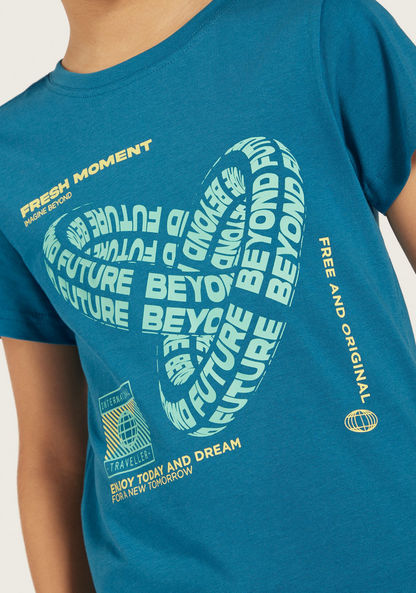Juniors Graphic Print Crew Neck T-shirt-T Shirts-image-2