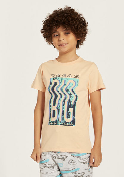 Juniors Graphic Print Crew Neck T-shirt-T Shirts-image-1