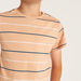 Juniors Striped Crew Neck T-shirt-T Shirts-thumbnailMobile-2