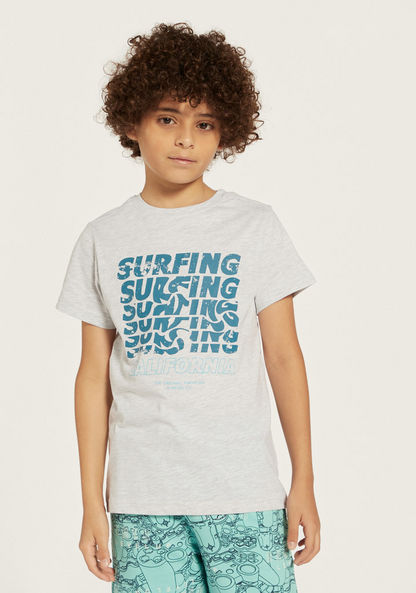 Juniors Graphic Print Crew Neck T-shirt-T Shirts-image-0