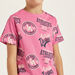 Juniors All-Over Typographic Print T-shirt with Short Sleeves and Crew Neck-T Shirts-thumbnailMobile-2