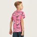 Juniors All-Over Typographic Print T-shirt with Short Sleeves and Crew Neck-T Shirts-thumbnail-3