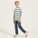 Juniors Striped Crew Neck T-shirt with Short Sleeves-T Shirts-thumbnail-1