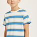 Juniors Striped Crew Neck T-shirt with Short Sleeves-T Shirts-thumbnailMobile-2
