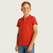 Juniors Embroidered Polo T-shirt with Short Sleeves-T Shirts-thumbnail-0
