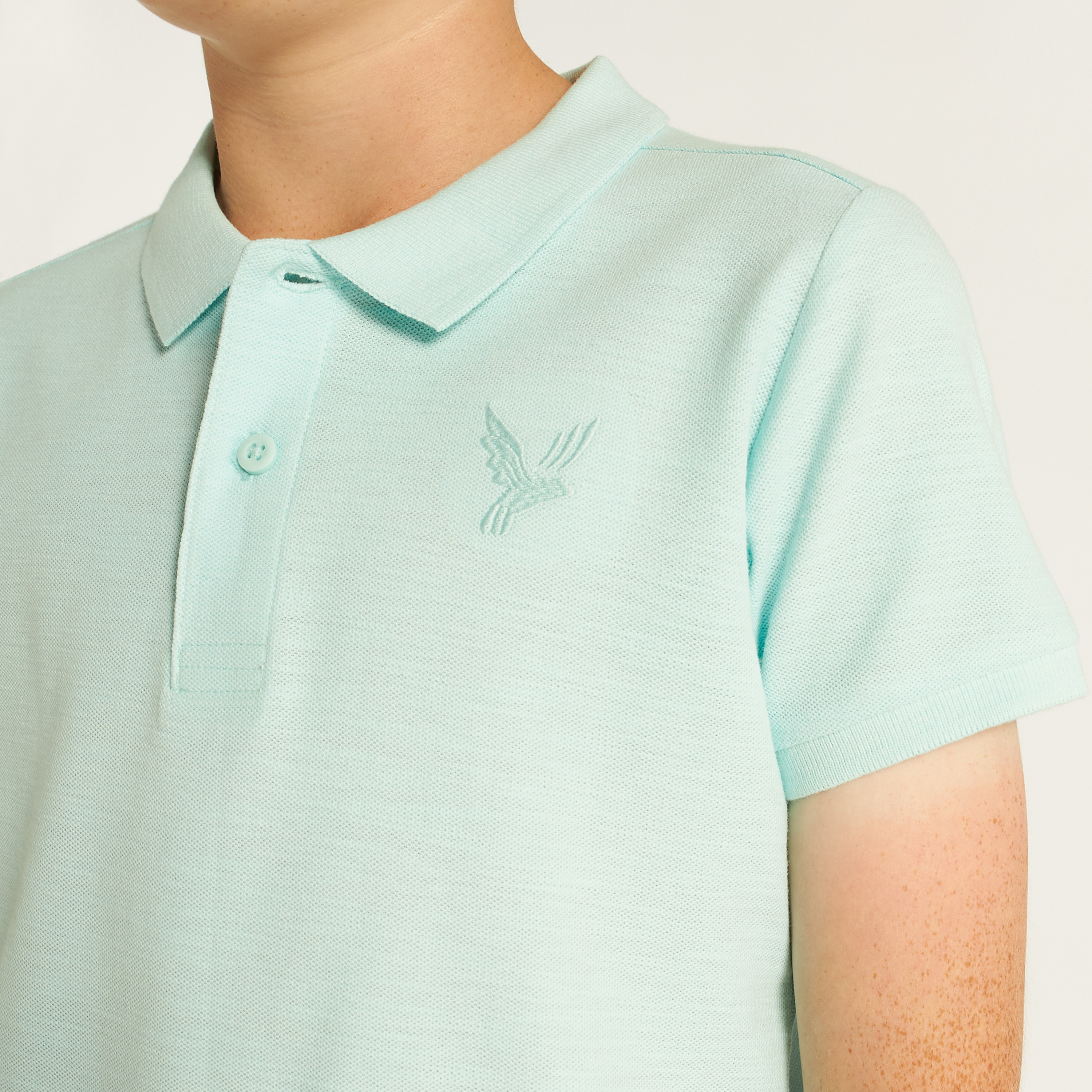 Juniors Embroidered Polo T-shirt with Short Sleeves-boys-clothing-tshirtsandpolos-image-3