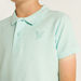 Juniors Embroidered Polo T-shirt with Short Sleeves-T Shirts-thumbnailMobile-2