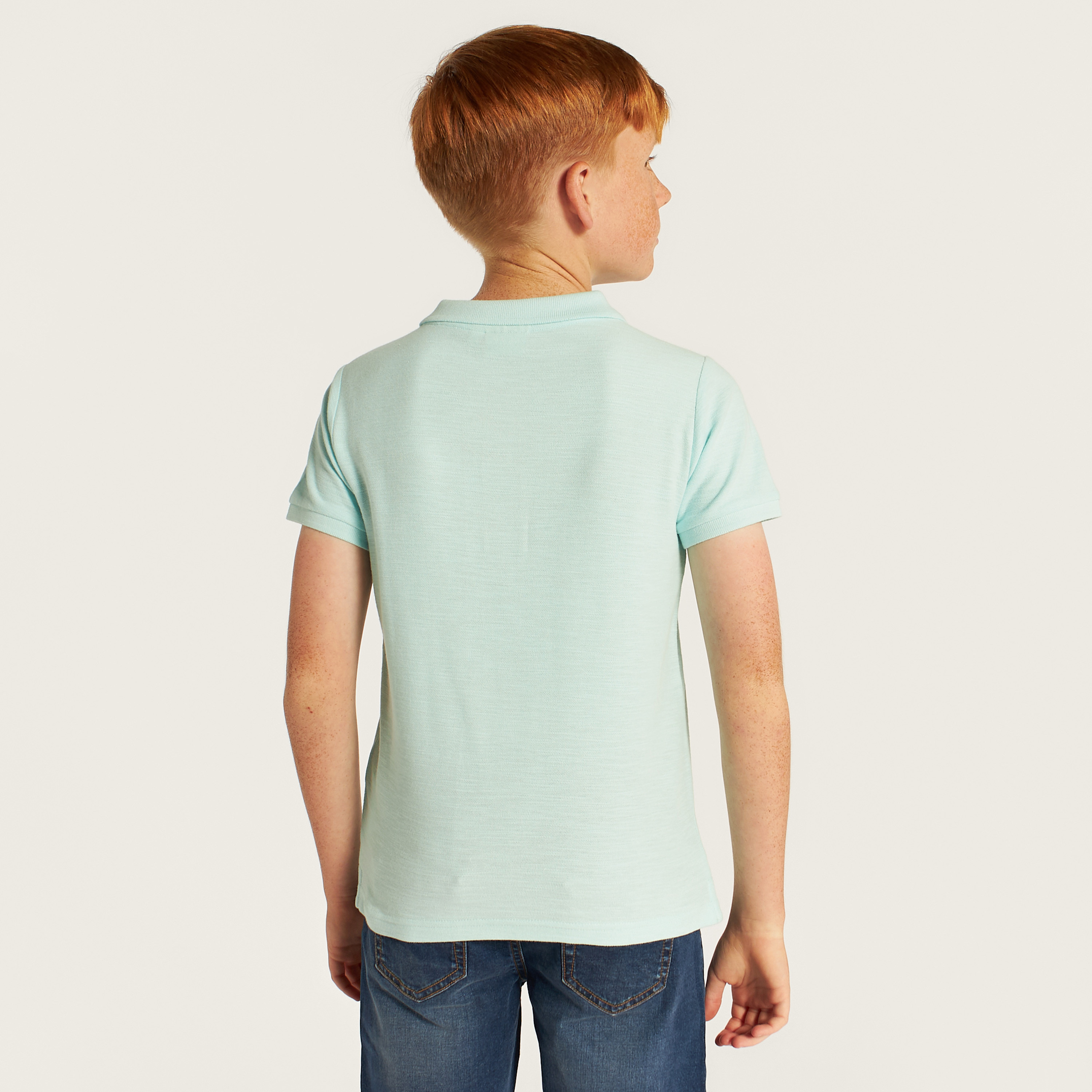 Juniors Embroidered Polo T-shirt with Short Sleeves-boys-clothing-tshirtsandpolos-image-4