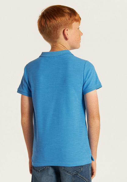 Juniors Embroidered Polo T-shirt with Short Sleeves-T Shirts-image-3