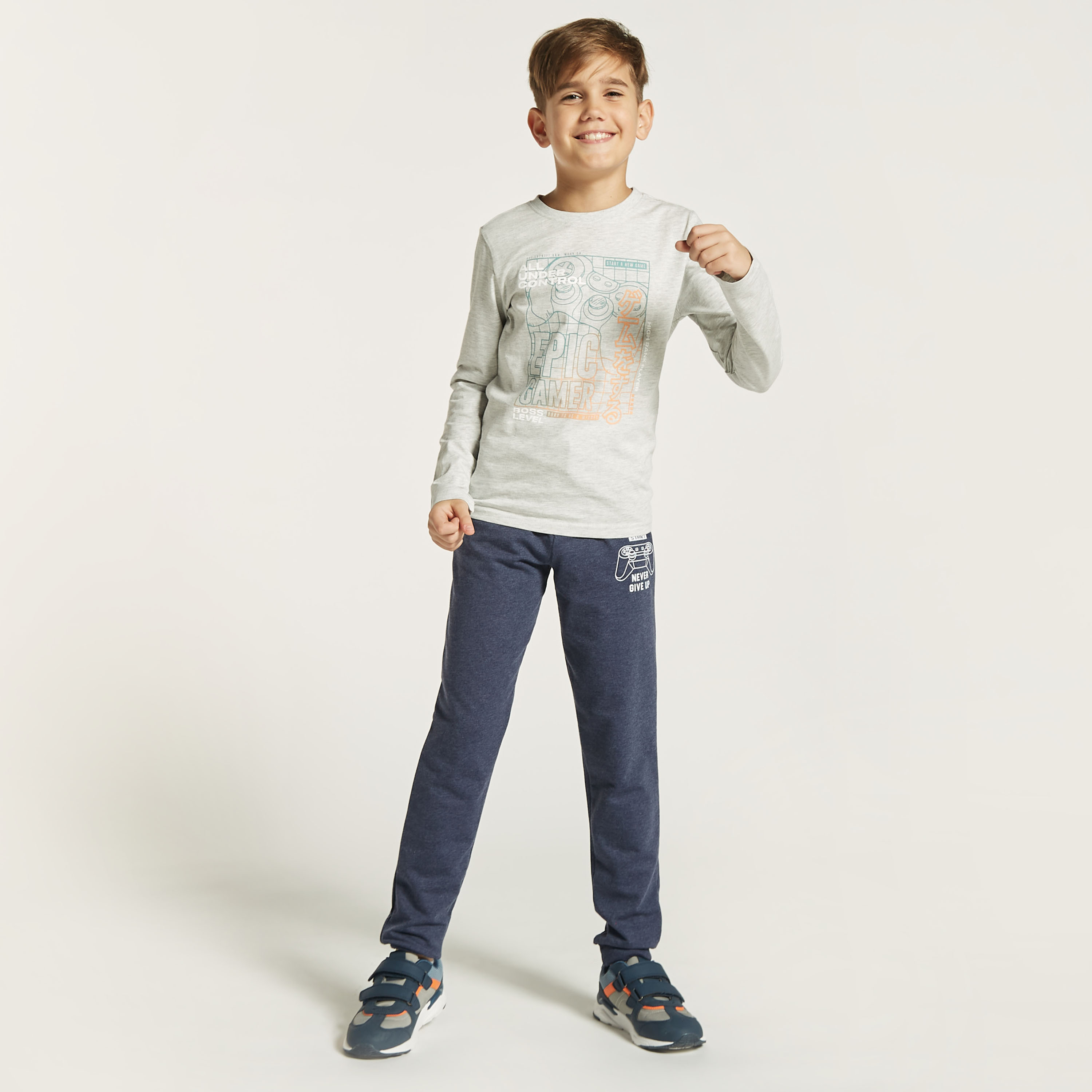 Juniors Printed Joggers with Drawstring Closure and Pockets-boys-clothing-bottoms-joggersandtrackpants-image-1