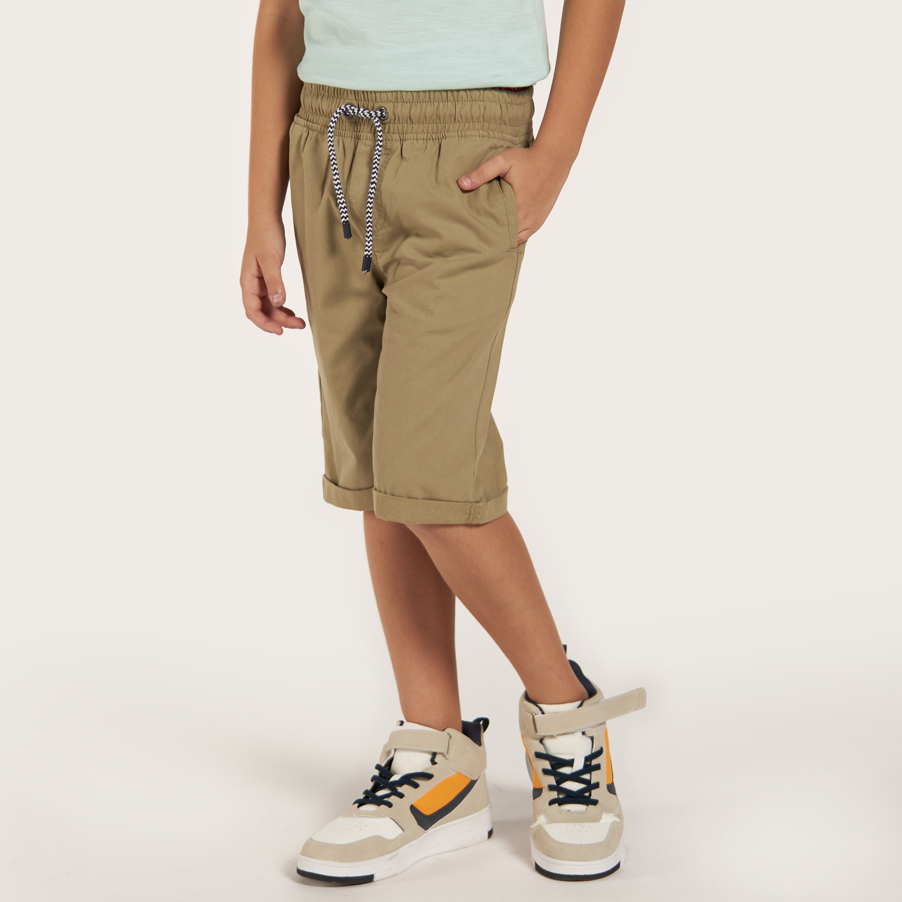 Khaki bermuda shorts on sale juniors